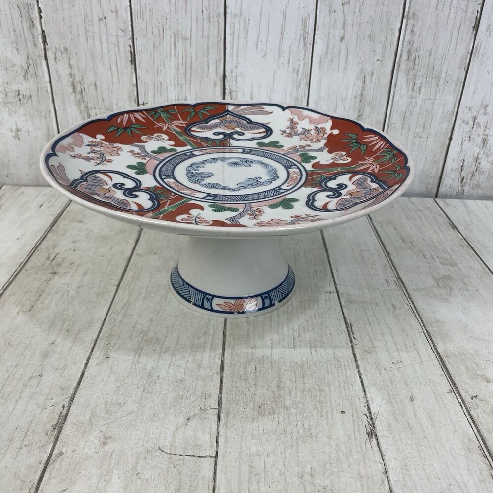Vintage George Briard Heirloom  Pedestal Cake Plate " Fine China"made in Japan